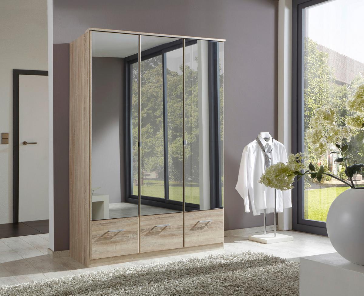 Ormar S Klasičnm Vratima Imago - boje hrasta/boje aluminija, Konvencionalno, staklo/drvni materijal (135/199/58cm) - Modern Living