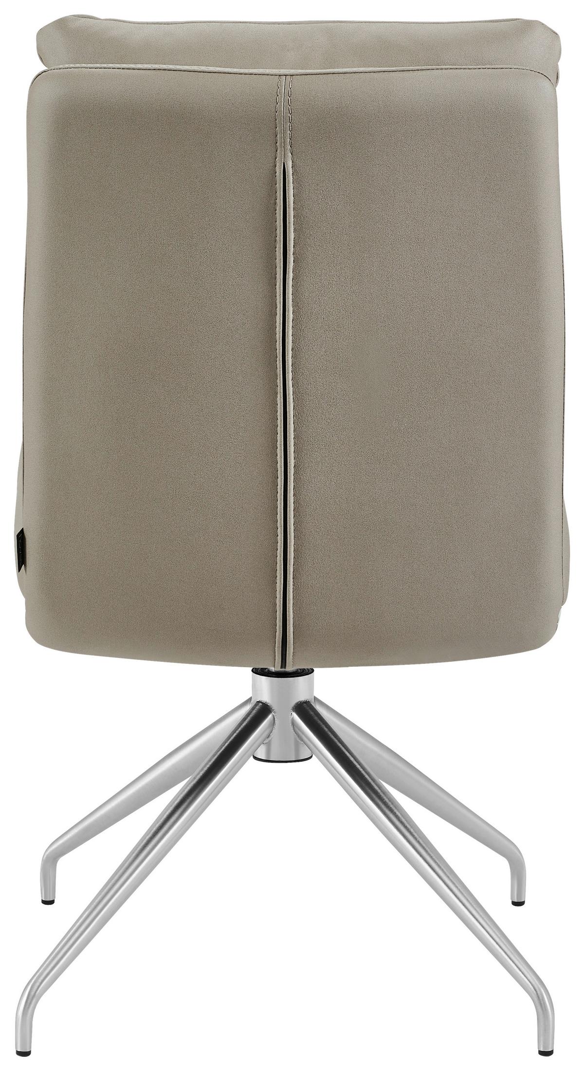 KRZESŁO EMMA - kolor stalowy/taupe, Design, metal/tkanina (51,5/89,5/65cm) - Novel