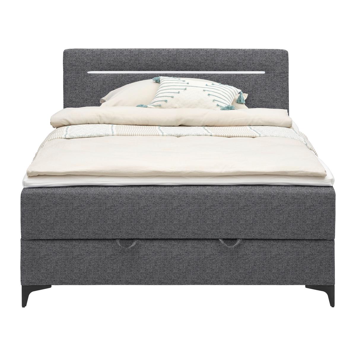 Box Krevet Jerry - siva/crna, Konvencionalno, tekstil (120/200cm) - Modern Living