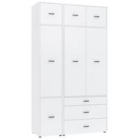Kleiderschrank Kivo Weiß - Schwarz/Weiß, Basics, Holzwerkstoff/Kunststoff (135/239,40/52,1cm) - Based
