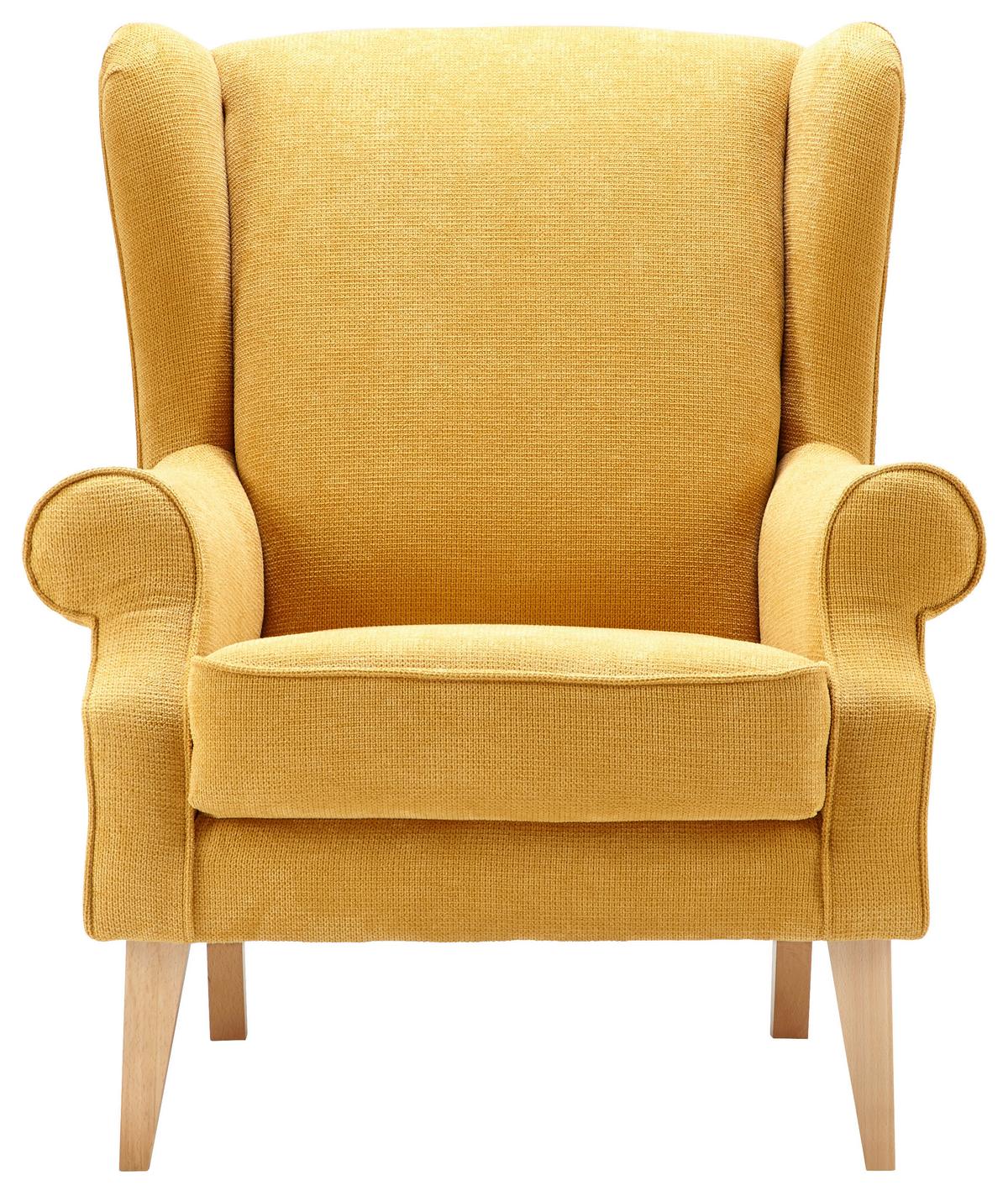 Fotelj Viola - rumena/naravne barve, tekstil (82/95/48/85cm) - Mömax