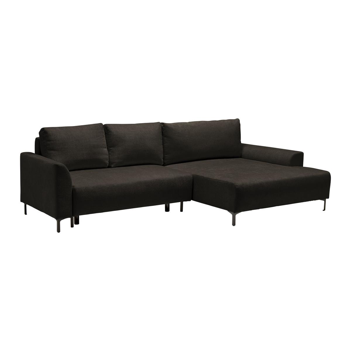 Ecksofa Integra Anthrazit - Anthrazit/Schwarz, Textil/Metall (294/81-93/170cm) - Mömax
