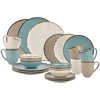 SERWIS OBIADOWO-ŚNIADANIOWY URBAN LIFE - turkusowy/biały, Design, ceramika - Landscape