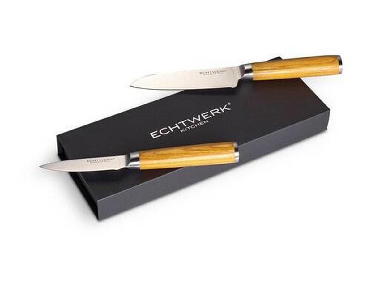 Set Nožev Aleyna, 2-Delni - srebrne barve/rjava, Moderno, kovina - Echtwerk