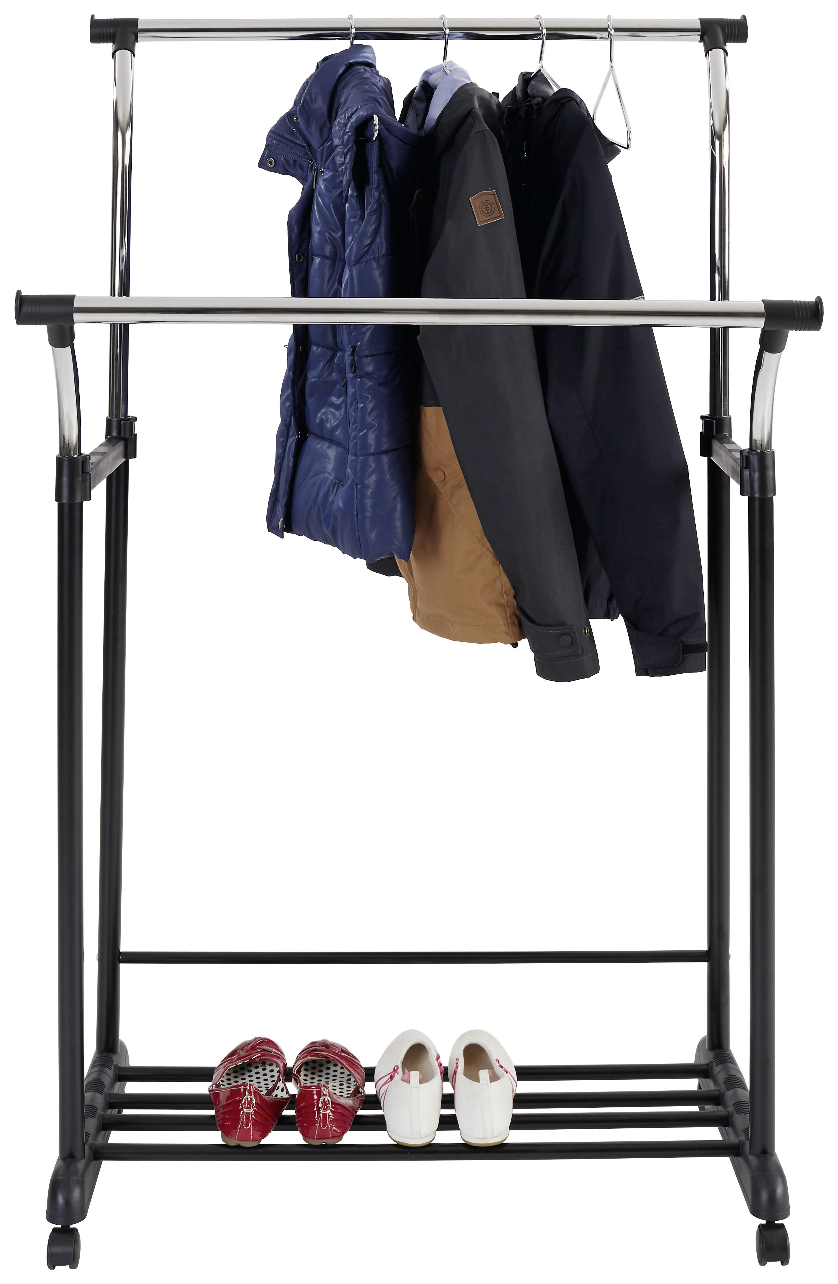 Mobilno Stojalo Za Obleke Swing 2, Črna, Krom - barve kroma/črna, Moderno, kovina/umetna masa (83/104-167/58cm)