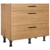Schubkastenunterschrank Structura Eiche - Eichefarben/Schwarz, MODERN, Holzwerkstoff/Metall (90/87/56cm) - Nobilia