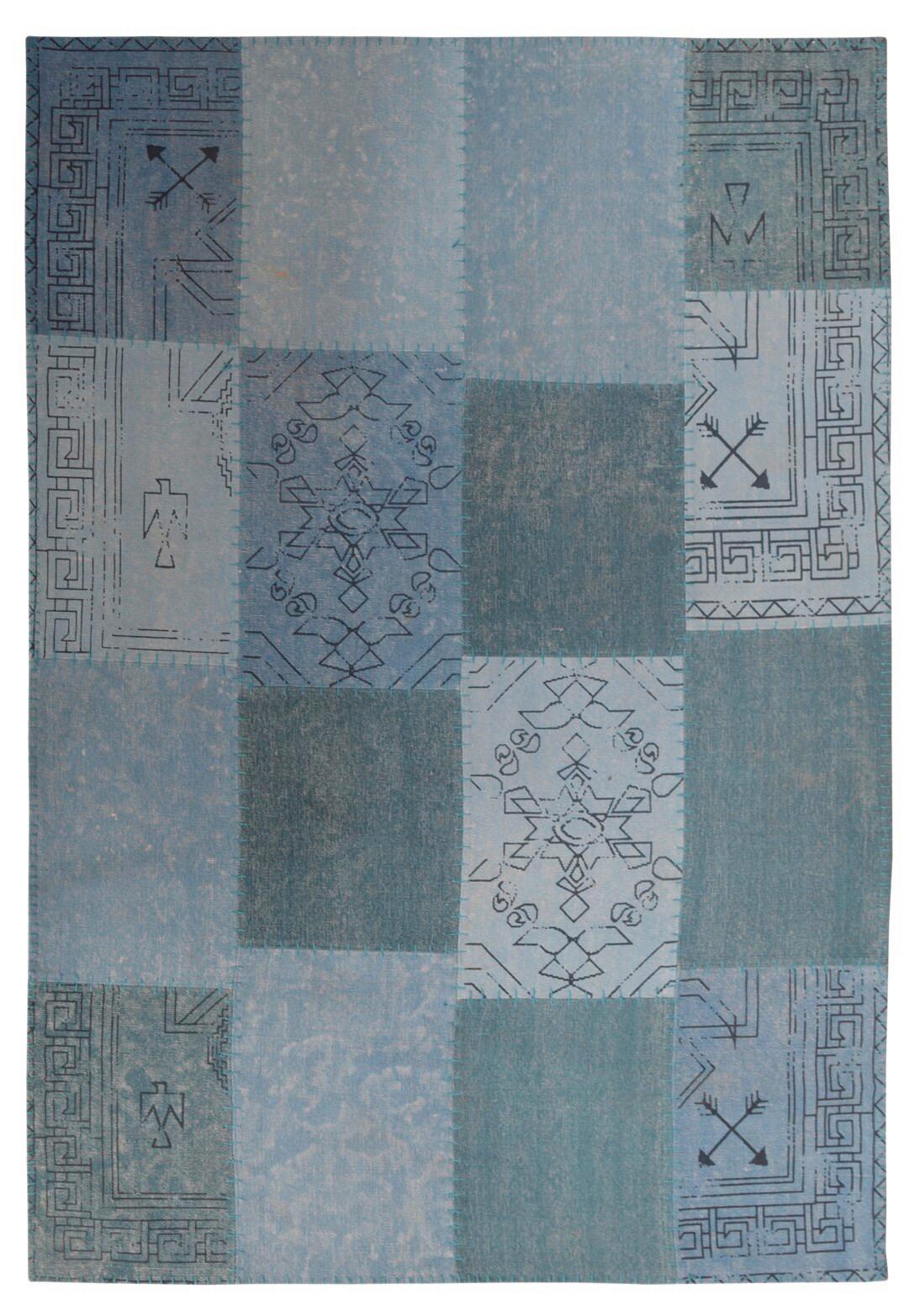 Flachwebeteppich Lyrical 210 Multi/blau 120x170 - Blau/Multicolor, Basics, Textil (120/170cm) - Kayori