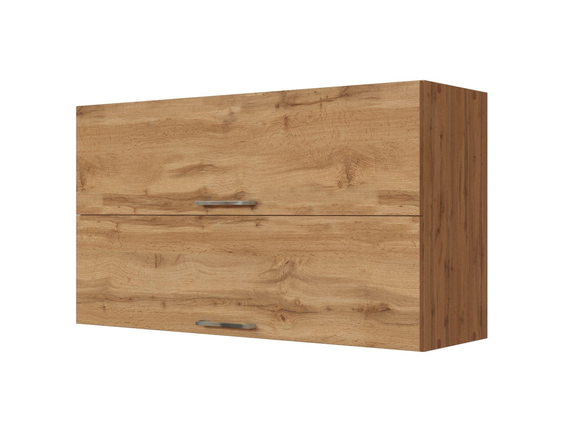 Held Küchenoberschrank ca. 100 cm Eichefarben - Chromfarben/Eiche Wotan, MODERN, Holzwerkstoff/Metall (100/57/34cm) - Held