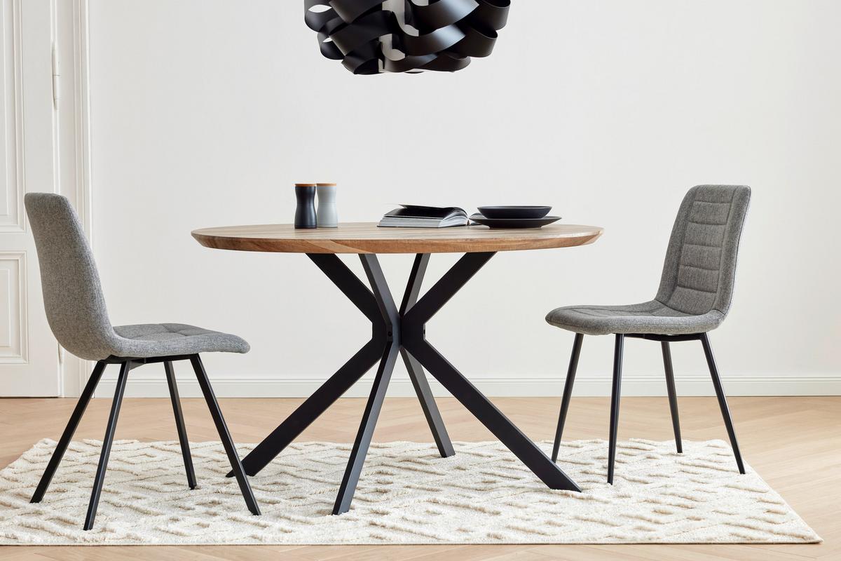 STÓŁ DO JADALNI MALU - kolor dębowy/czarny, Modern, materiał drewnopochodny/metal (120/120/76cm) - MID.YOU