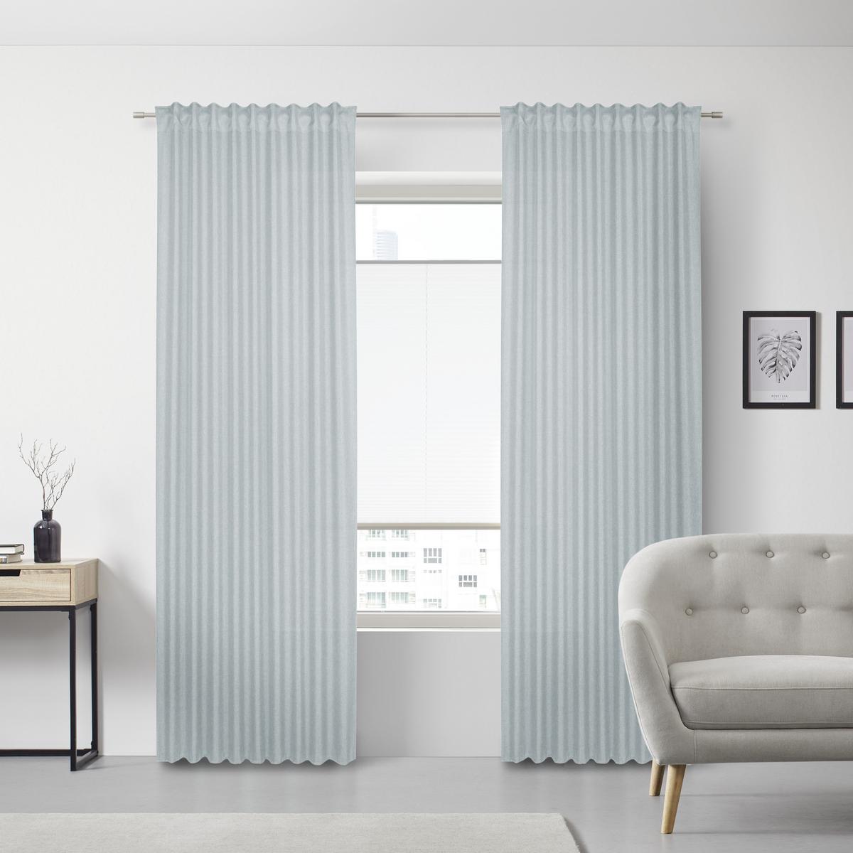 Končana Zavesa Andi 2 Kos - srebrne barve, Konvencionalno, tekstil (140/245cm) - Modern Living
