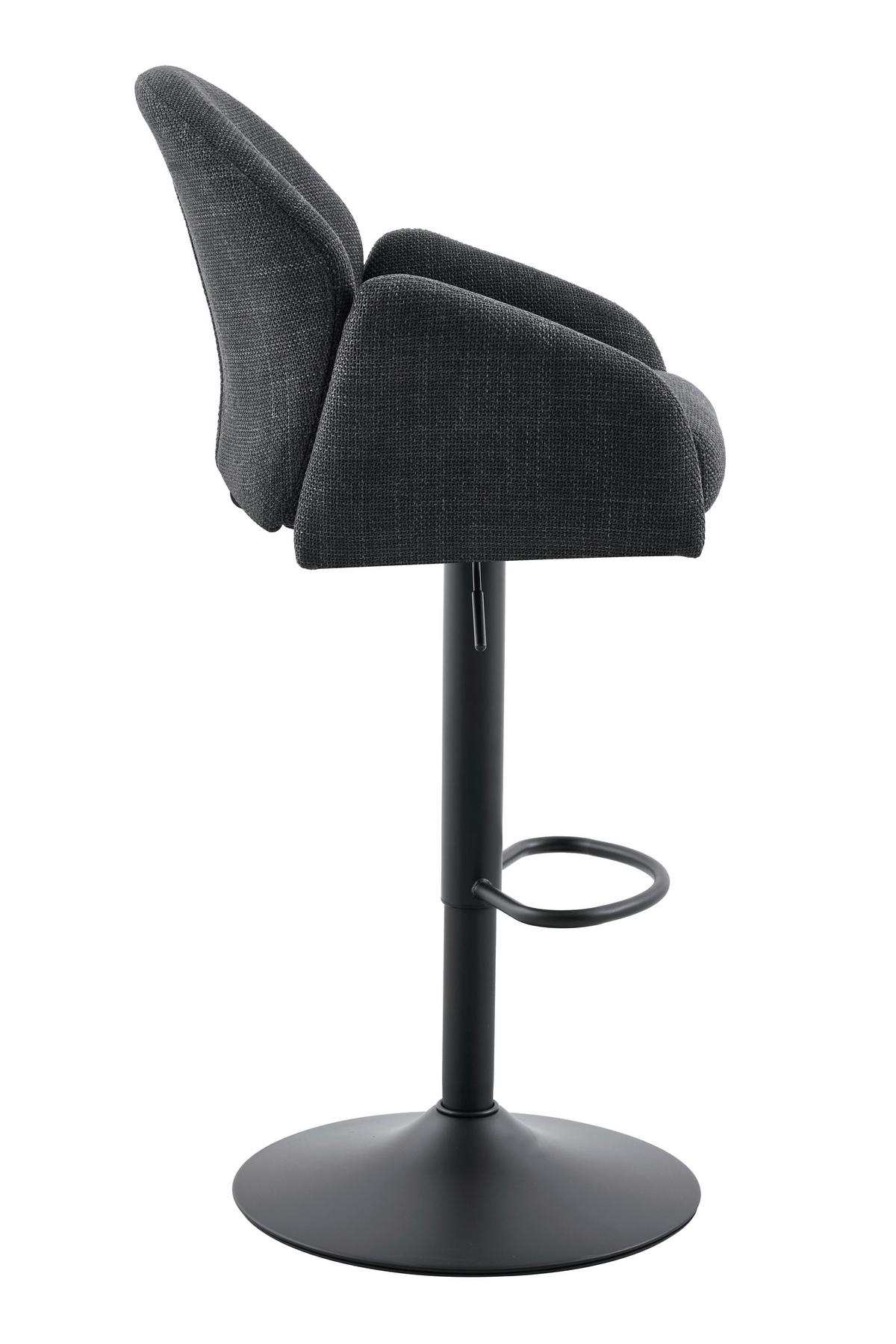 BARHOCKER-SET HOLLY H 2ER-SET - Anthrazit/Schwarz, MODERN, Textil/Metall (53/96-117/57cm) - MID.YOU