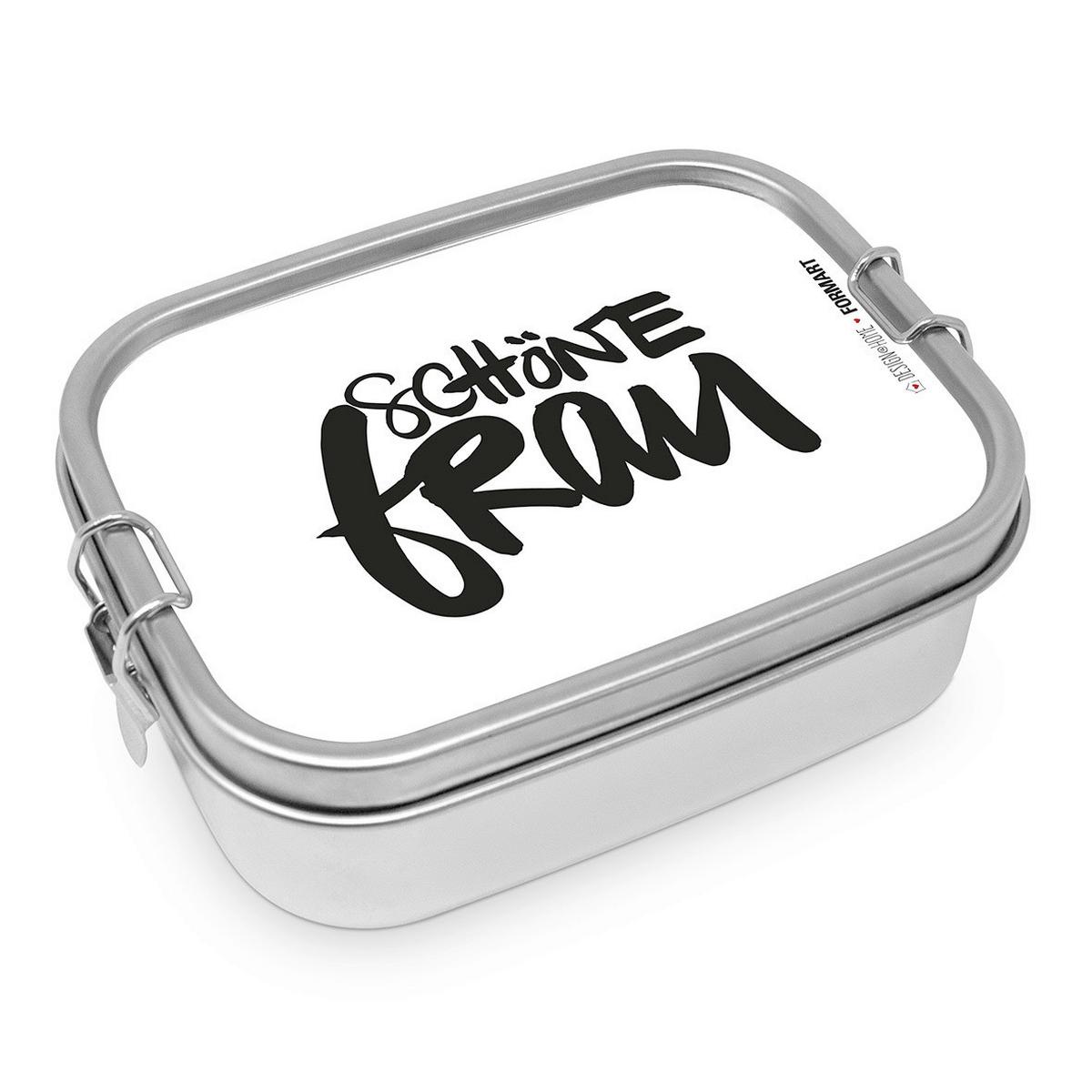 Lunchbox Schöne Frau aus Edelstahl - Weiss/Schwarz, Modern, Metall (14/16,5/5,8cm)