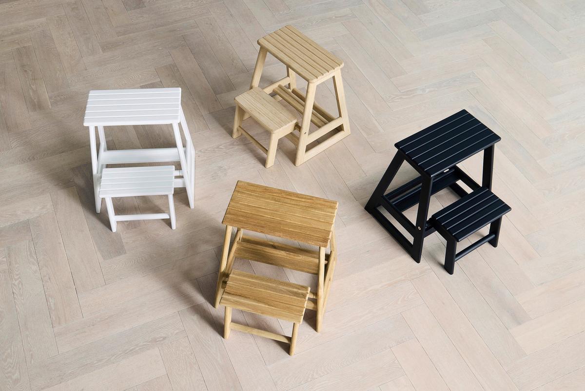 Tritthocker Skala Teak - Teakfarben, Natur, Holz (45,5/49/38,5cm) - Gardenson