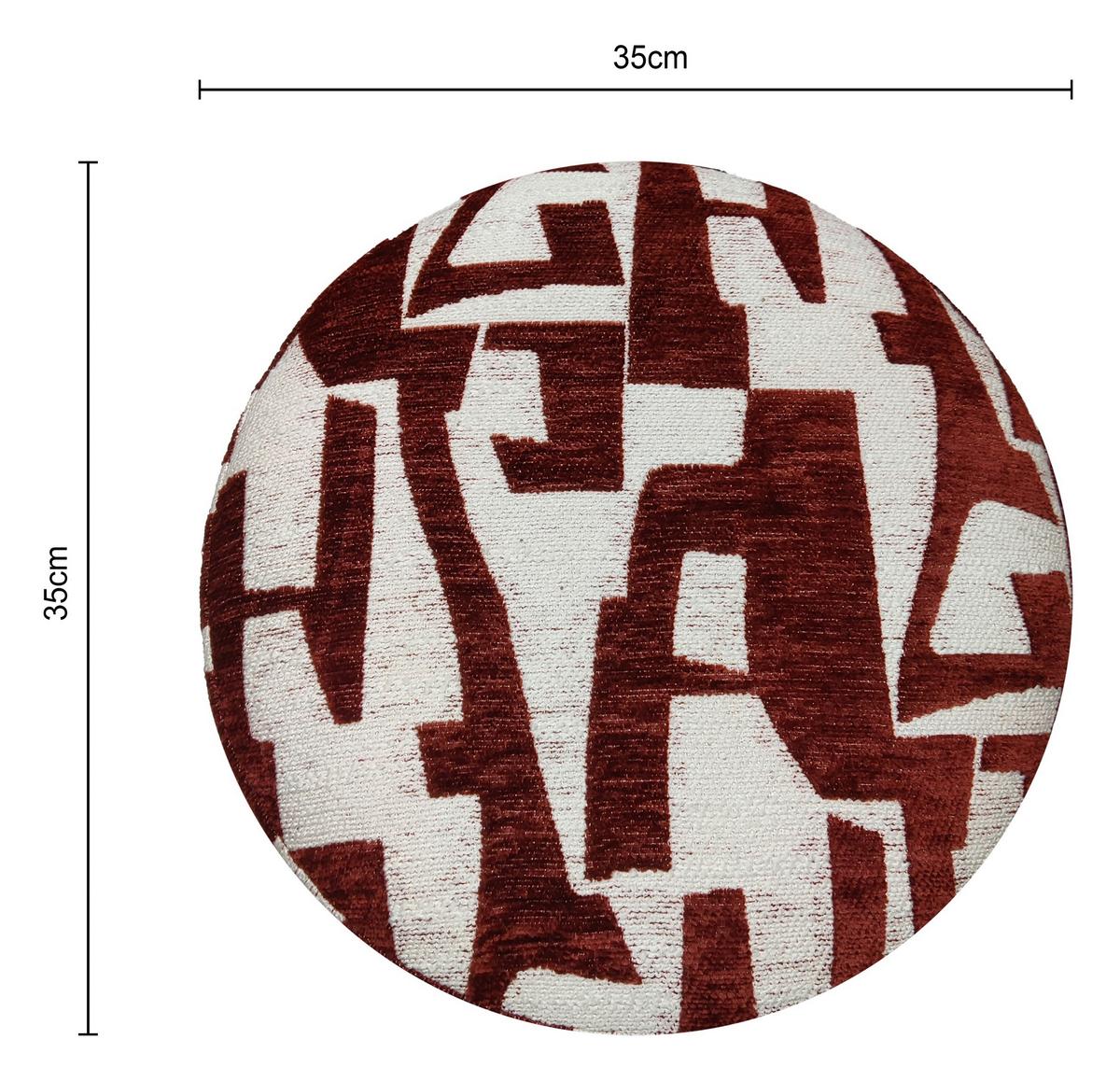 Hocker Marie Weiß/Rotbraun - Rotbraun/Weiß, LIFESTYLE, Holzwerkstoff/Textil (35/40/35cm) - Mömax
