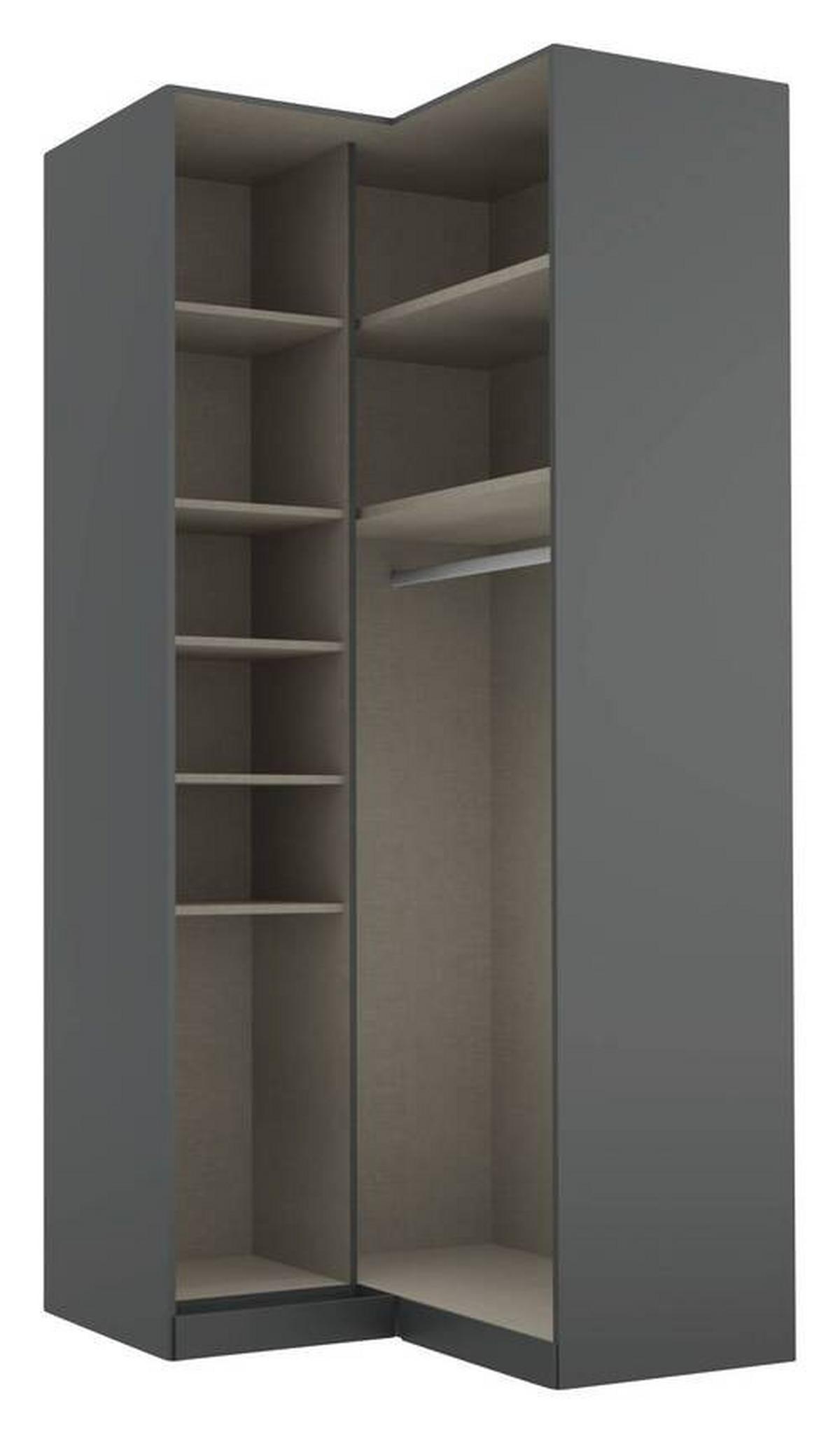 Kutni Ormar Za Odjeću Alabama - siva/boje aluminija, Moderno, drvni materijal (100/229/102cm) - Modern Living