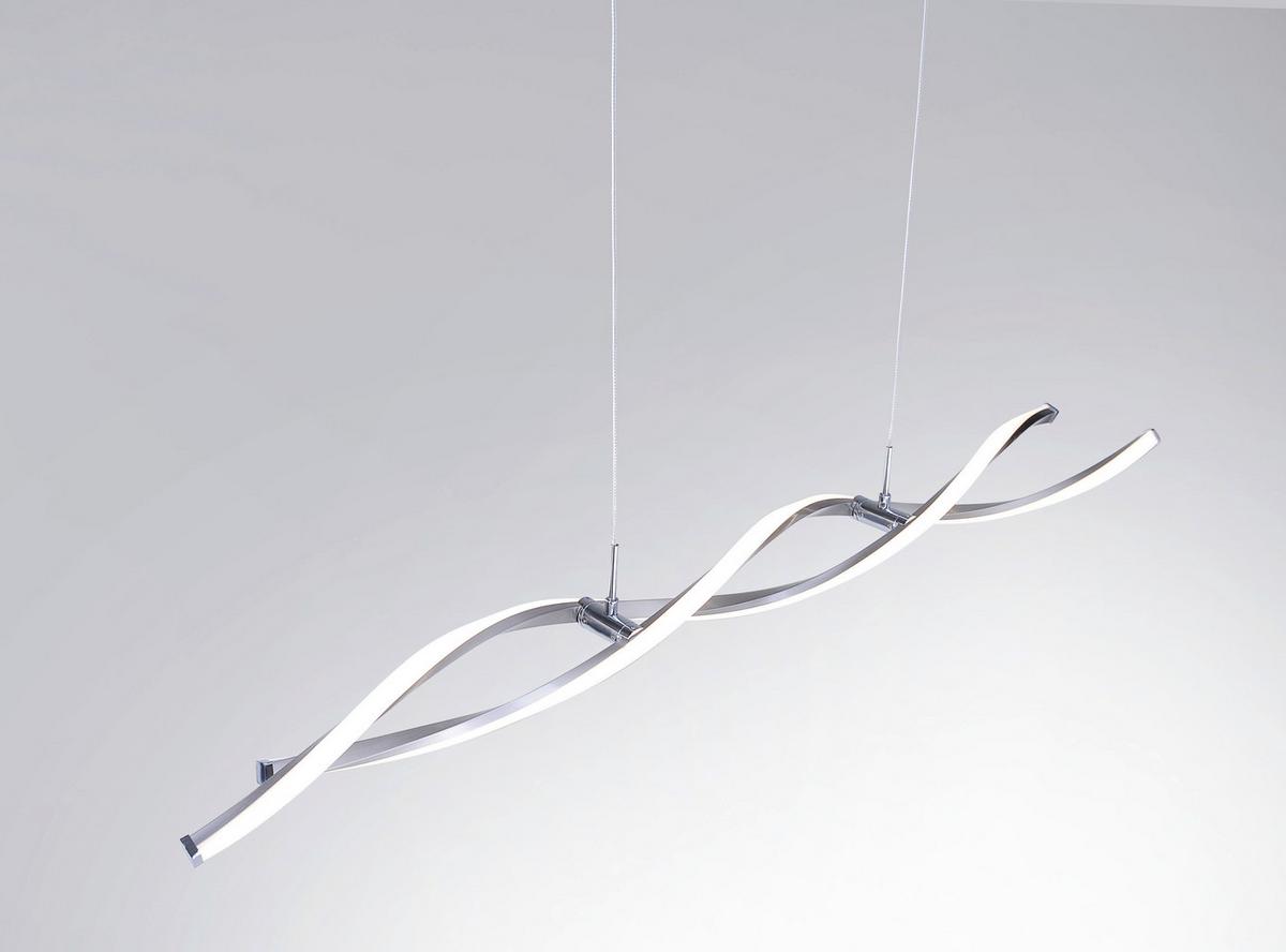 LAMPA WISZĄCA LED 9142-55 POLINA - kolor niklowy, Design, metal (110/8/140cm) - Paul Neuhaus