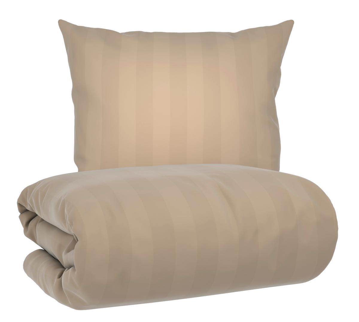 Bettwäsche Xenia Streif XL Beige ca. 155x220cm - Beige, MODERN, Textil (155/220cm) - Premium Living