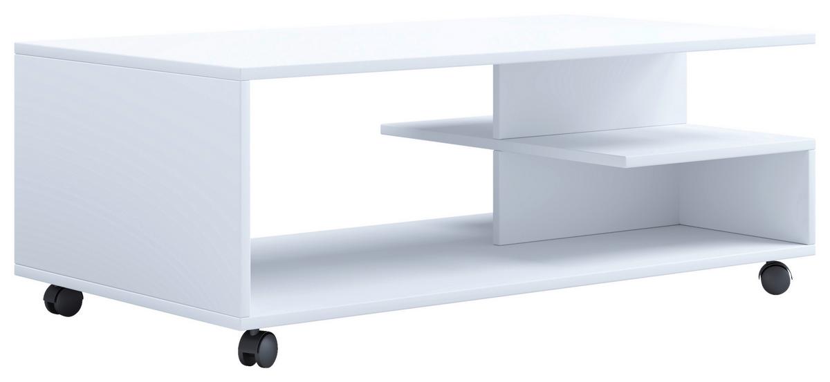 COUCHTISCH STANGO XL - Weiss, Design, Holzwerkstoff/Kunststoff (100/50/40cm) - MID.YOU