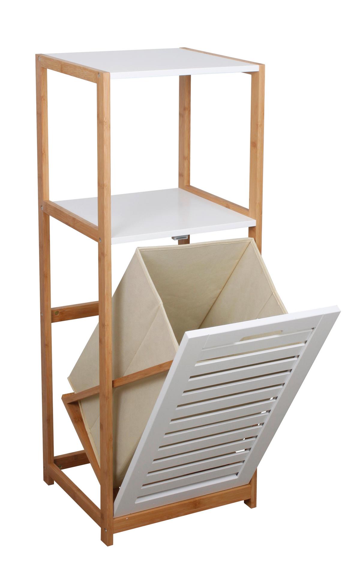 Fürdőszobai Polc Dustin - fehér, Modern, faalapú anyag/textil (36/98/33cm) - Mömax