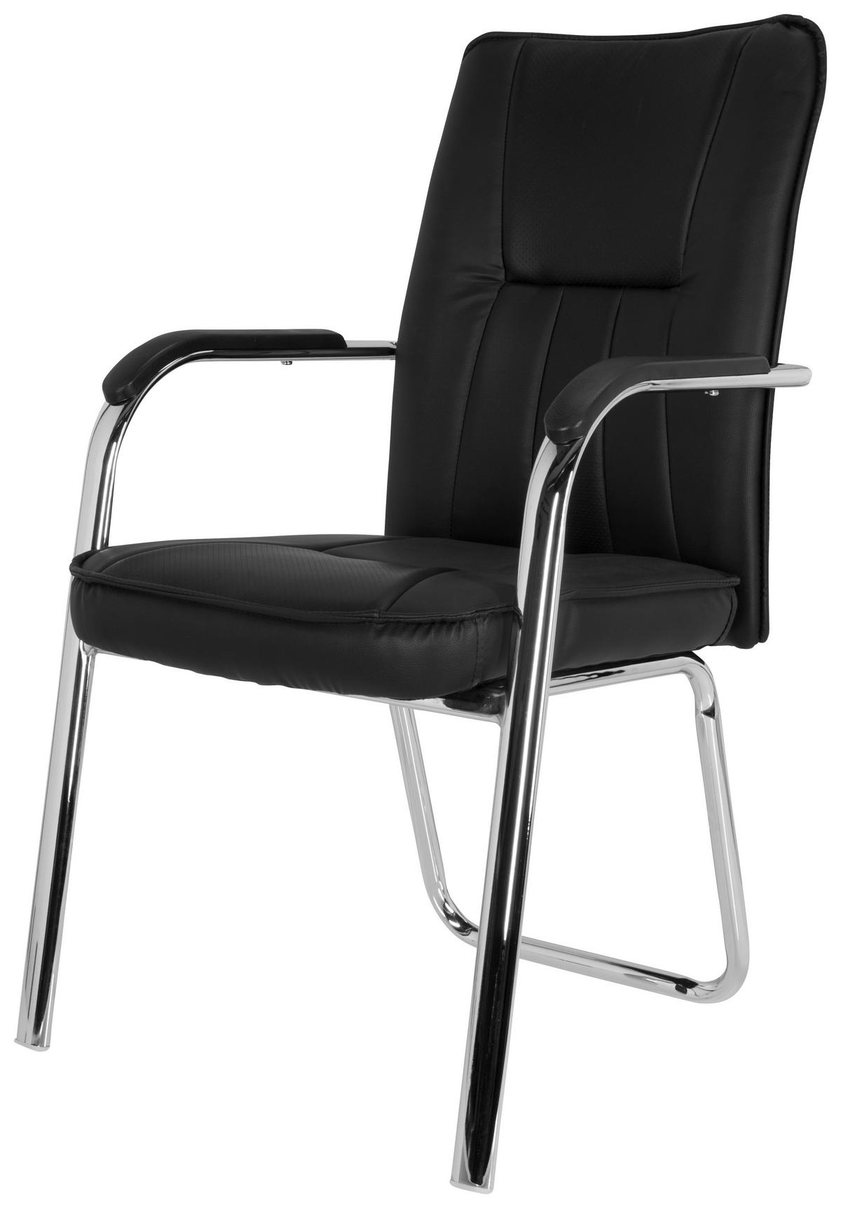 Konferenčni Stol Banda V, Črna - barve kroma/črna, Moderno, kovina/tekstil (55/94/44cm) - MID.YOU