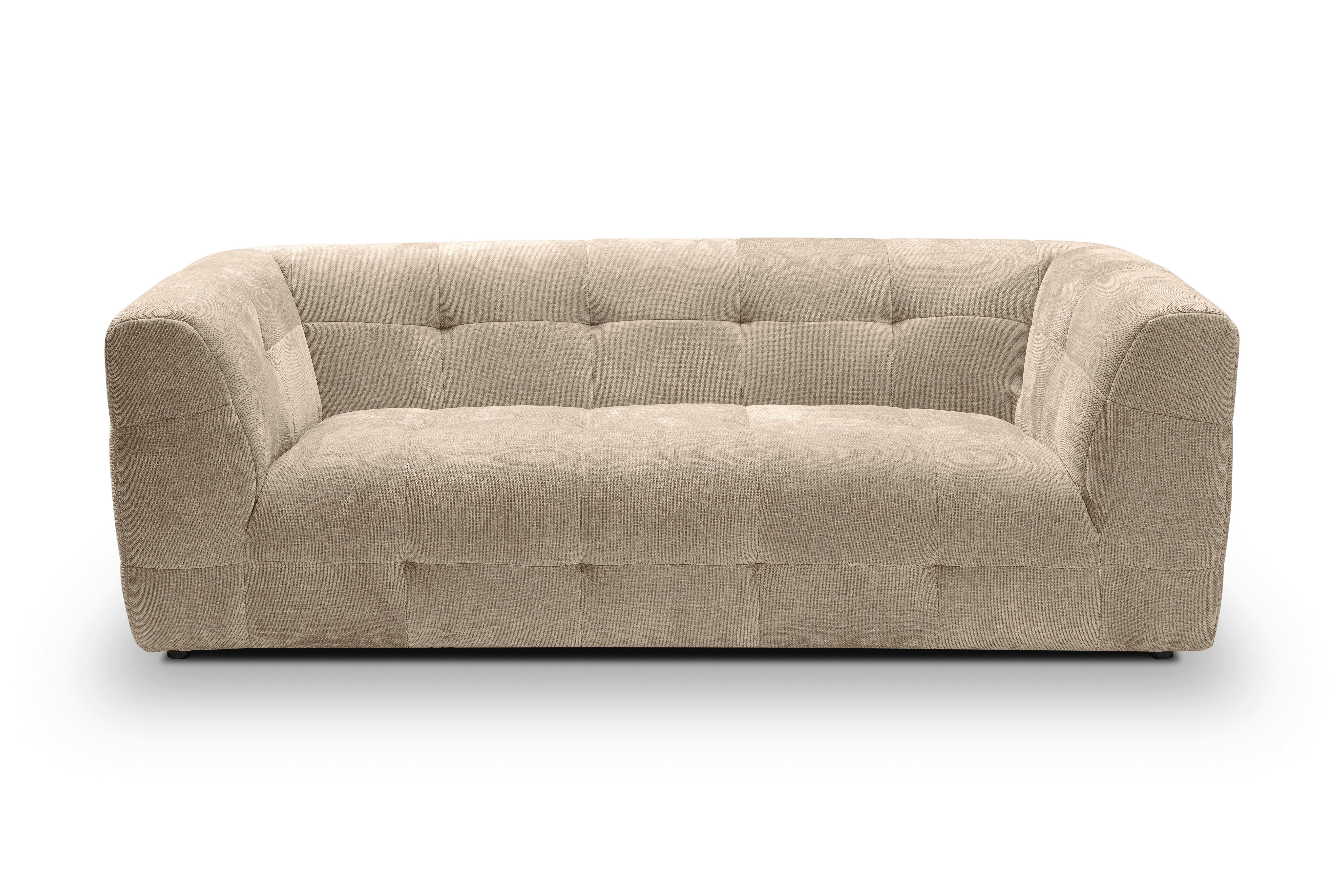 3-Sitzer-Sofa Tenso Beige - Beige/Schwarz, Basics, Holz/Kunststoff (217/72/96cm) - MID.YOU