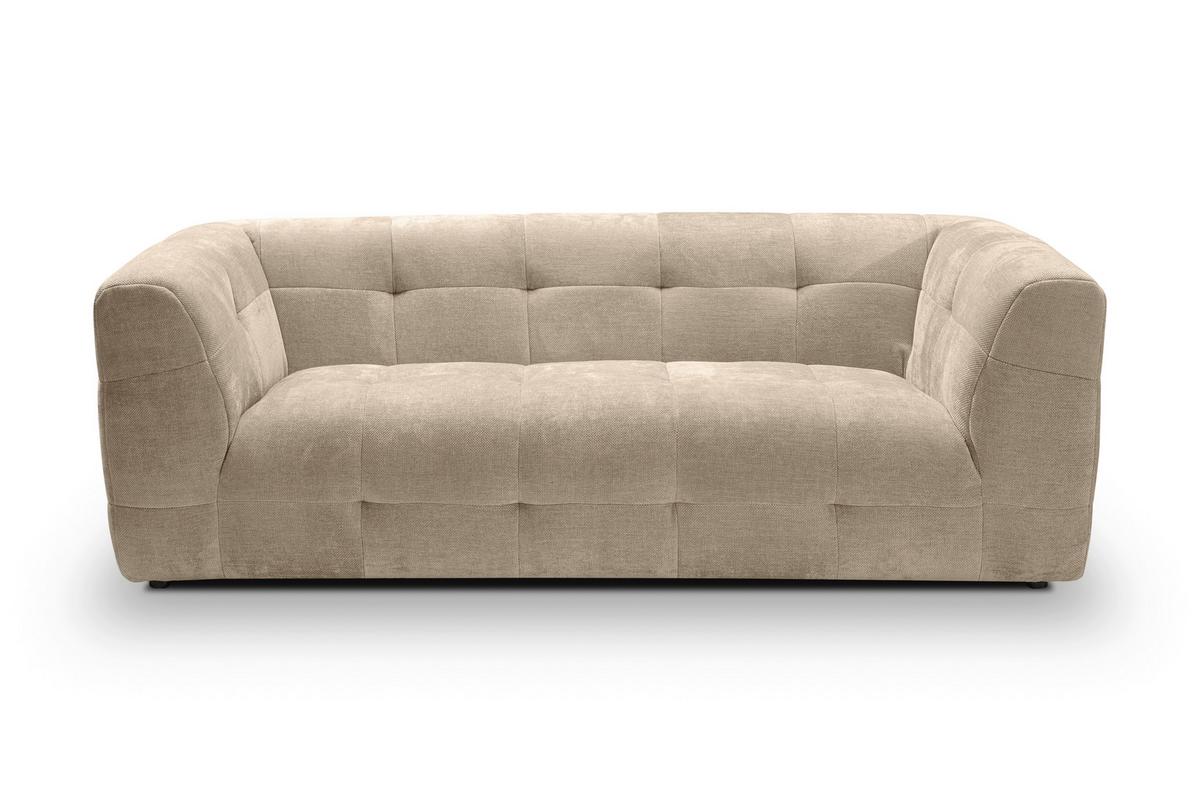 3-Sitzer-Sofa Tenso Beige - Beige/Schwarz, Basics, Holz/Kunststoff (217/72/96cm) - MID.YOU