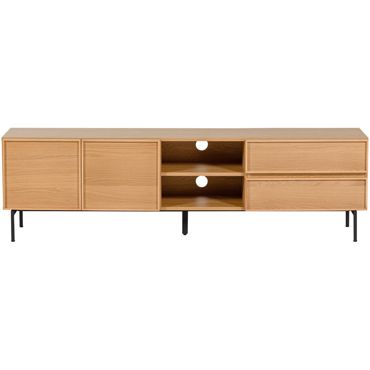 Lowboard Tours Naturfarben - Schwarz/Naturfarben, Design, Holzwerkstoff/Metall (180/51/42cm) - Livetastic