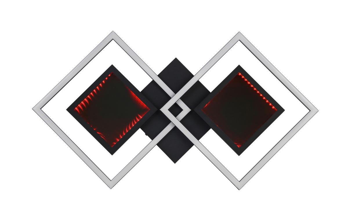 Stropna Led-svetilka Preceval - črna, kovina/umetna masa (41,8/75,3/6,7cm) - Premium Living