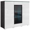 Visoka Komoda Vera 120, Antracit, Bela, Led - siva/bela, Trend, umetna masa/steklo (120/103,3/39,5cm) - P & B