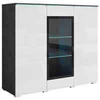 Visoka Komoda Vera 120, Antracit, Bela, Led - siva/bela, Trend, umetna masa/steklo (120/103,3/39,5cm) - P & B