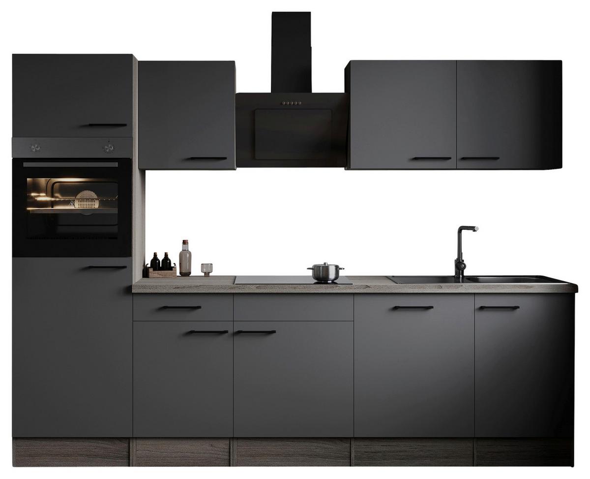 Kuhinjski Blok Z Aparati Oliver, 280cm - črna/siva, Design, kovina/leseni material (280cm) - Respekta