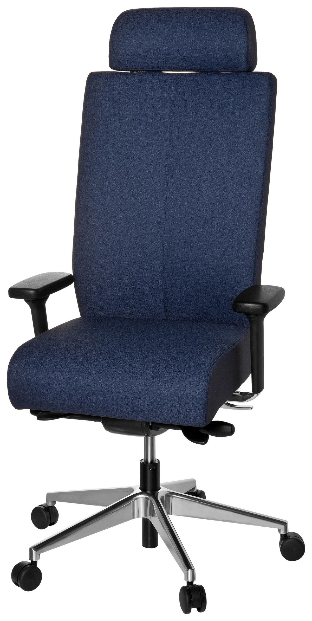 Pisarniški Stol Pro-tec Xxl, Modra - črna/barve aluminija, Moderno, kovina/umetna masa (59/138/49cm) - MID.YOU