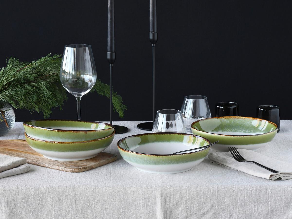 Set Posod Cascade Green, 4-Delni - zelena/bela, Design, keramika (22,5cm) - Creatable