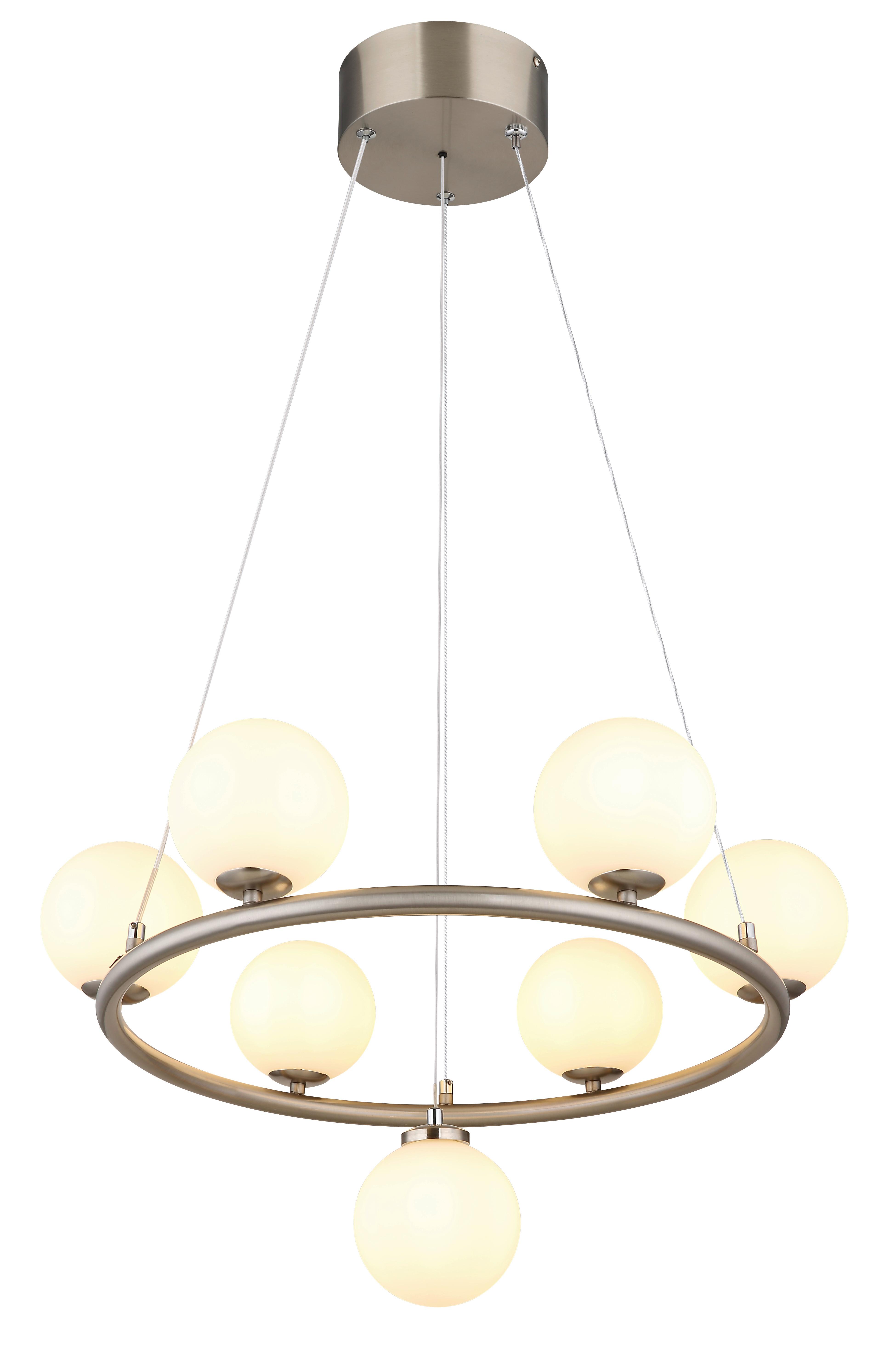 LED-HÄNGELEUCHTE 56140-5H - Weiss/Schwarz, Design, Glas/Kunststoff (60/120cm) - Globo