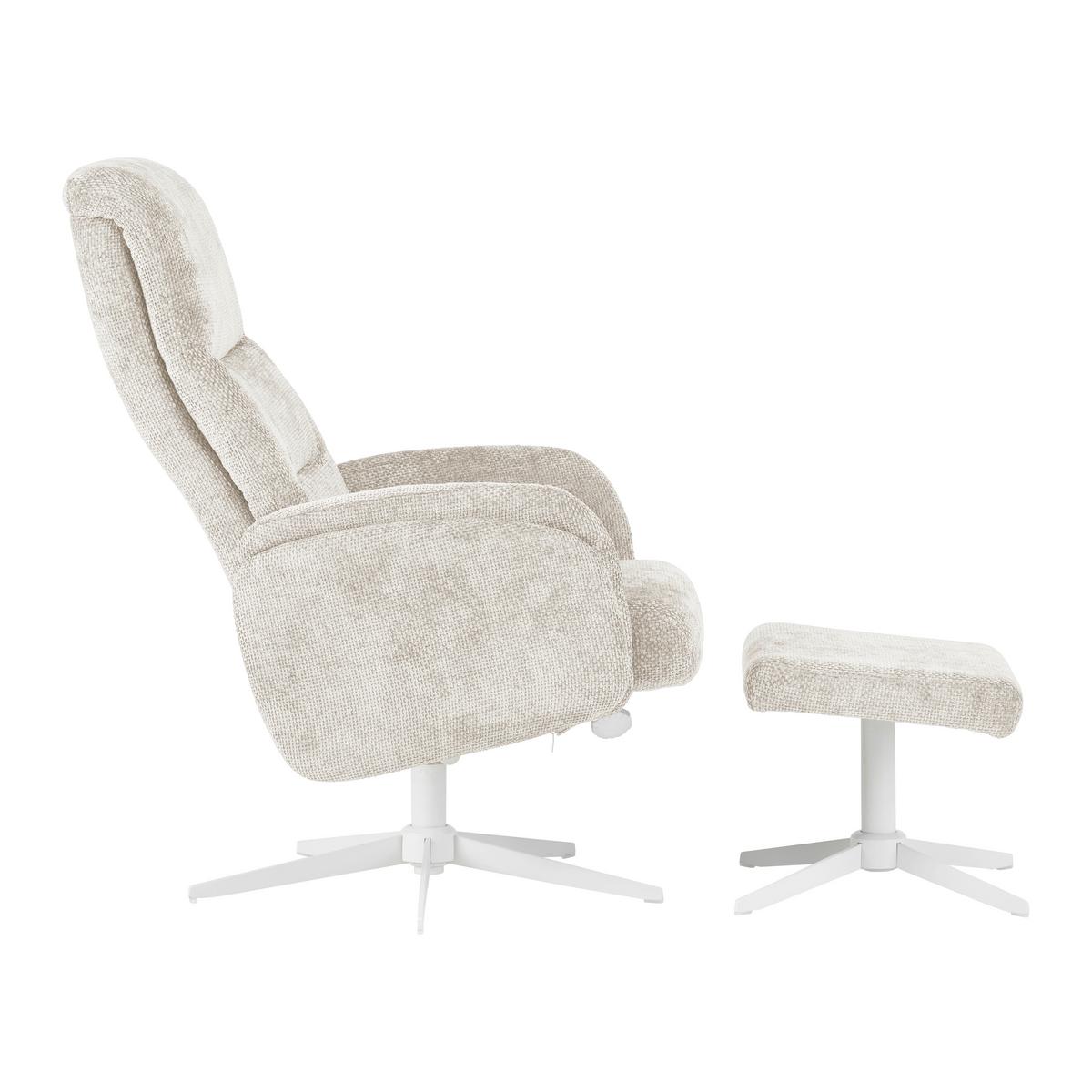 Relax Fotel Lábtartóval Star - krémszínű, Modern, textil/fém (72/107-95/86-110cm) - Mömax