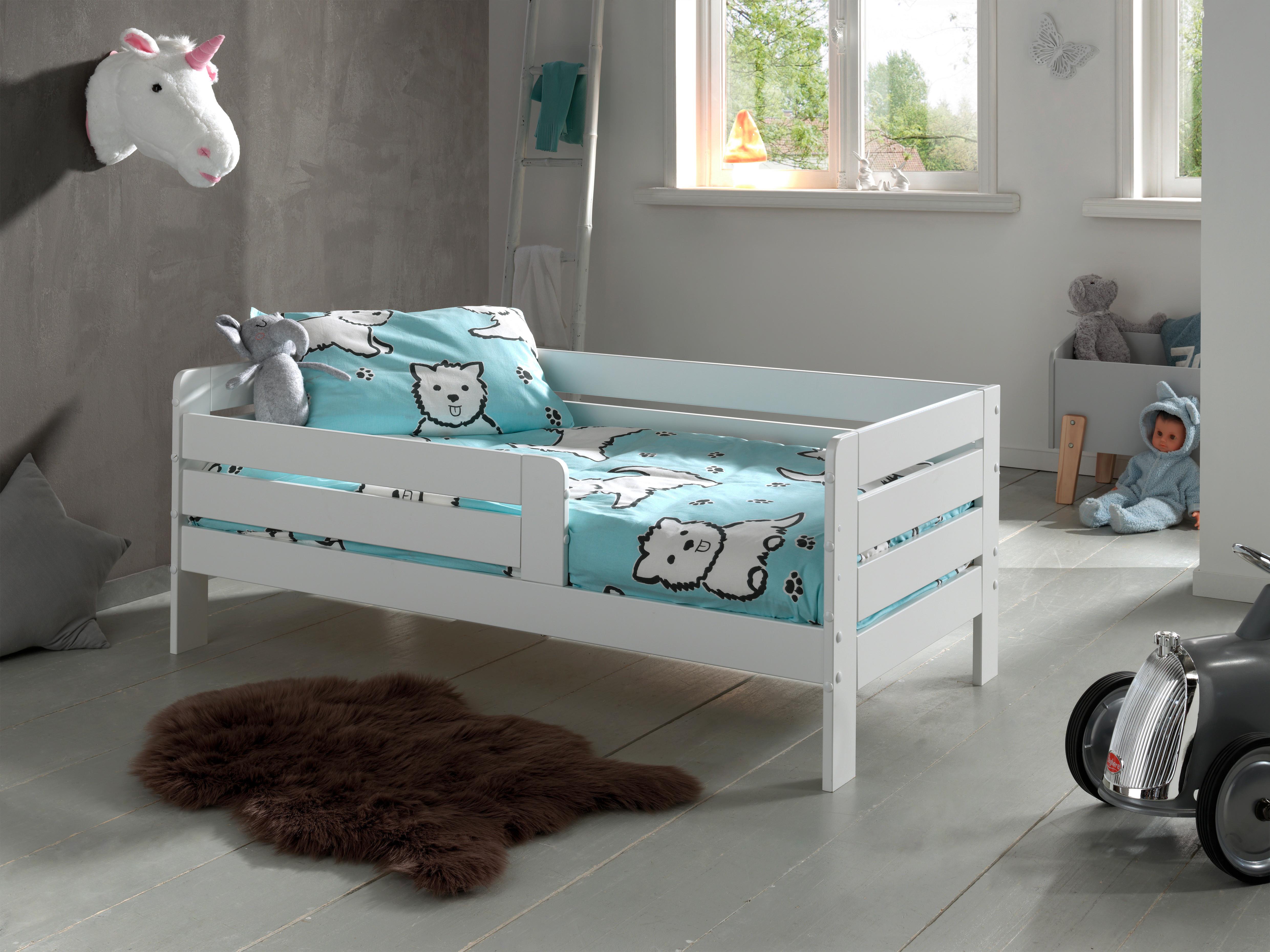 Kinderbett Weiß ca. 76x144 cm - Weiß, MODERN, Holz/Holzwerkstoff (70/140cm) - MID.YOU