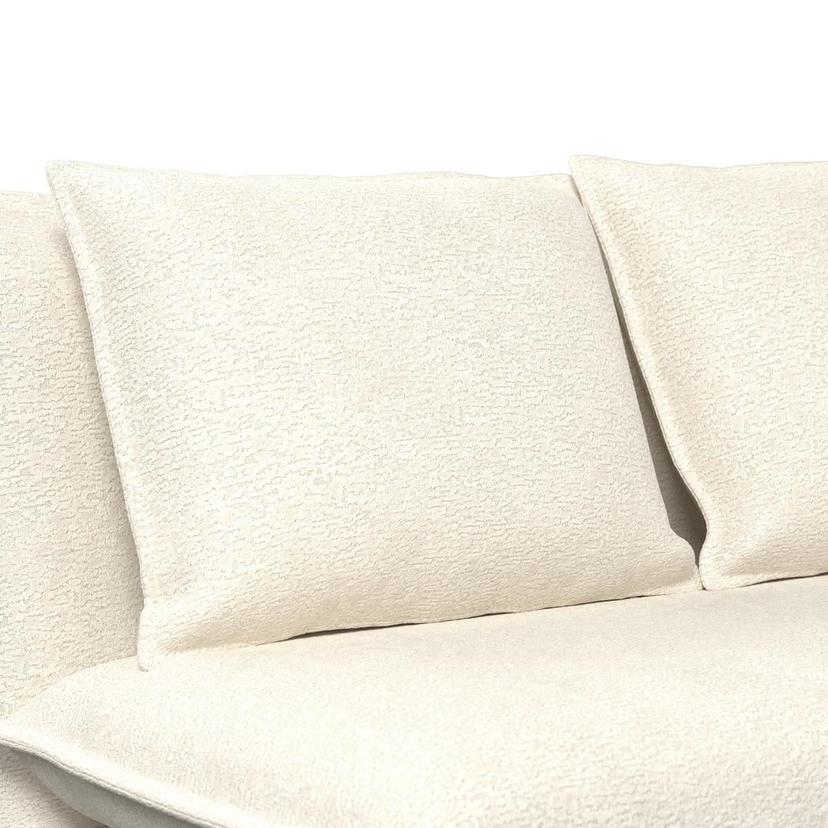 Schlafsofa Macy Bouclé Weiß - Weiß, MODERN, Textil/Metall (140/35/63cm) - Bessagi Home