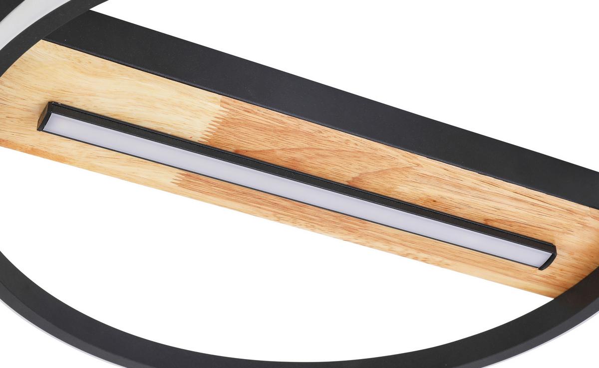 LAMPA SUFITOWA LED MIRJA - kolor dębowy/czarny, Modern, tworzywo sztuczne/metal (40/5,5cm) - Bessagi Home