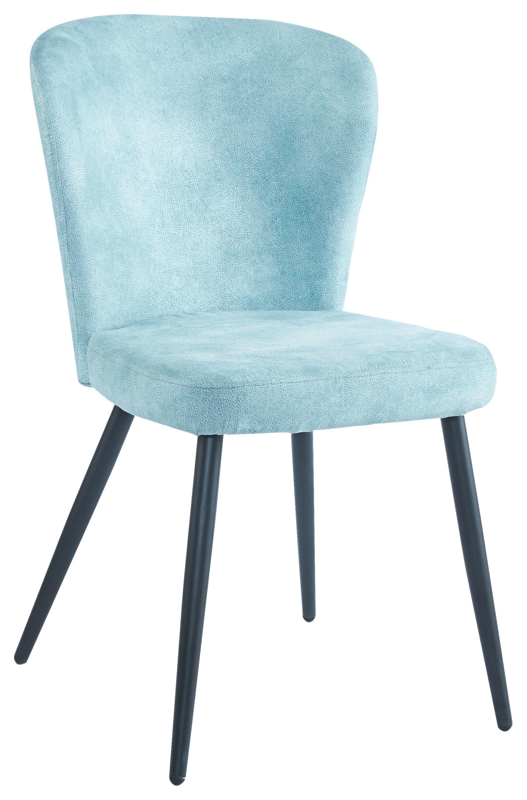 Szék Lynn - fekete/kék, Modern, textil/fém (51/86/65cm) - Mömax