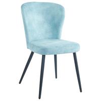 Stuhl Lynn in Blau - Blau/Schwarz, MODERN, Textil/Metall (51/86/65cm) - Mömax