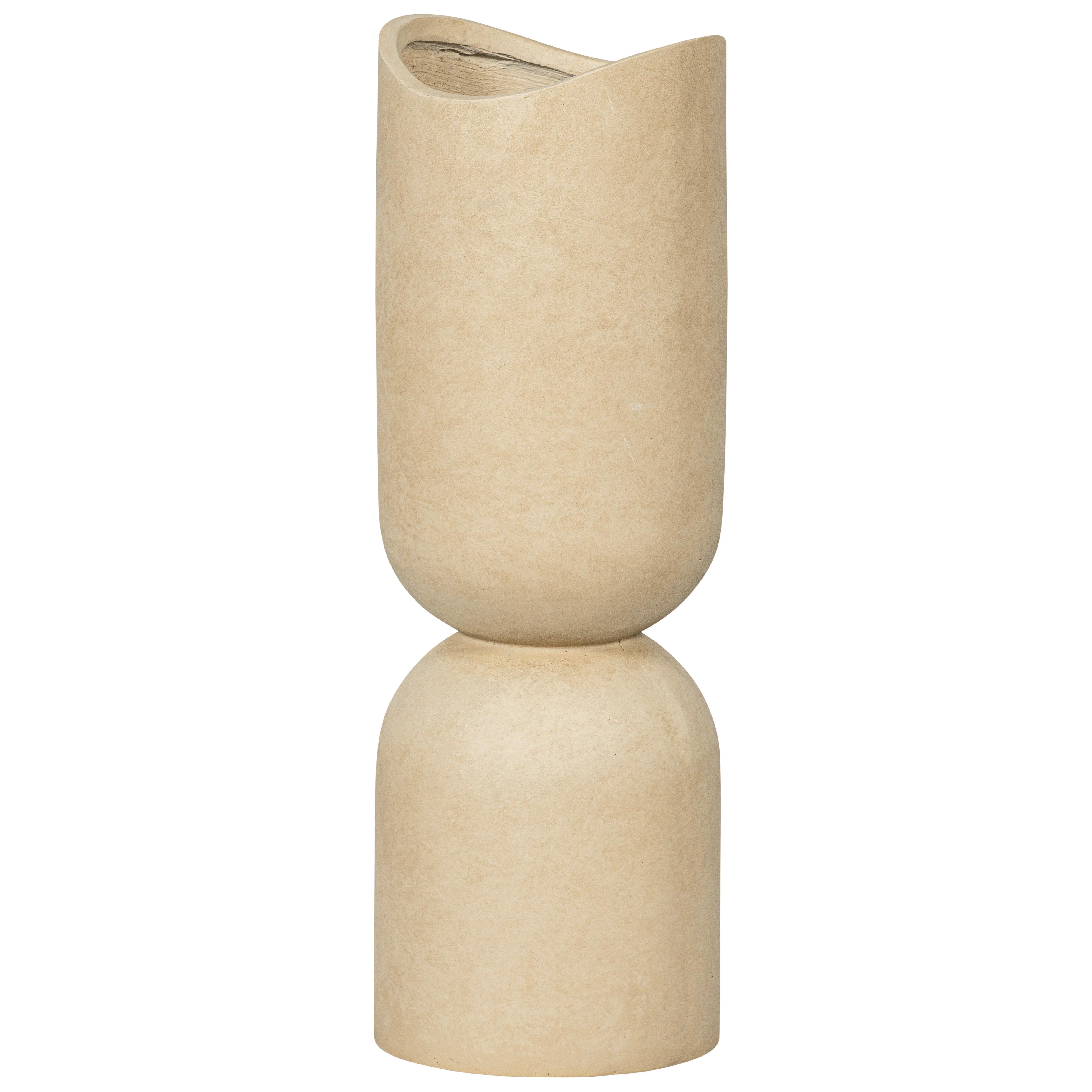 Bodenvase Mosi Beige - Beige, Basics, Stein (25/75/25cm) - Livetastic