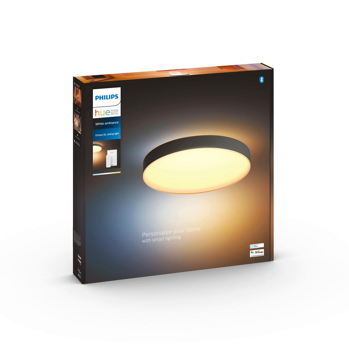 LAMPA SUFITOWA LED 4116130P6 HUE ENRAVE XL - czarny, Design, metal (55,1/8,4cm) - Philips HUE
