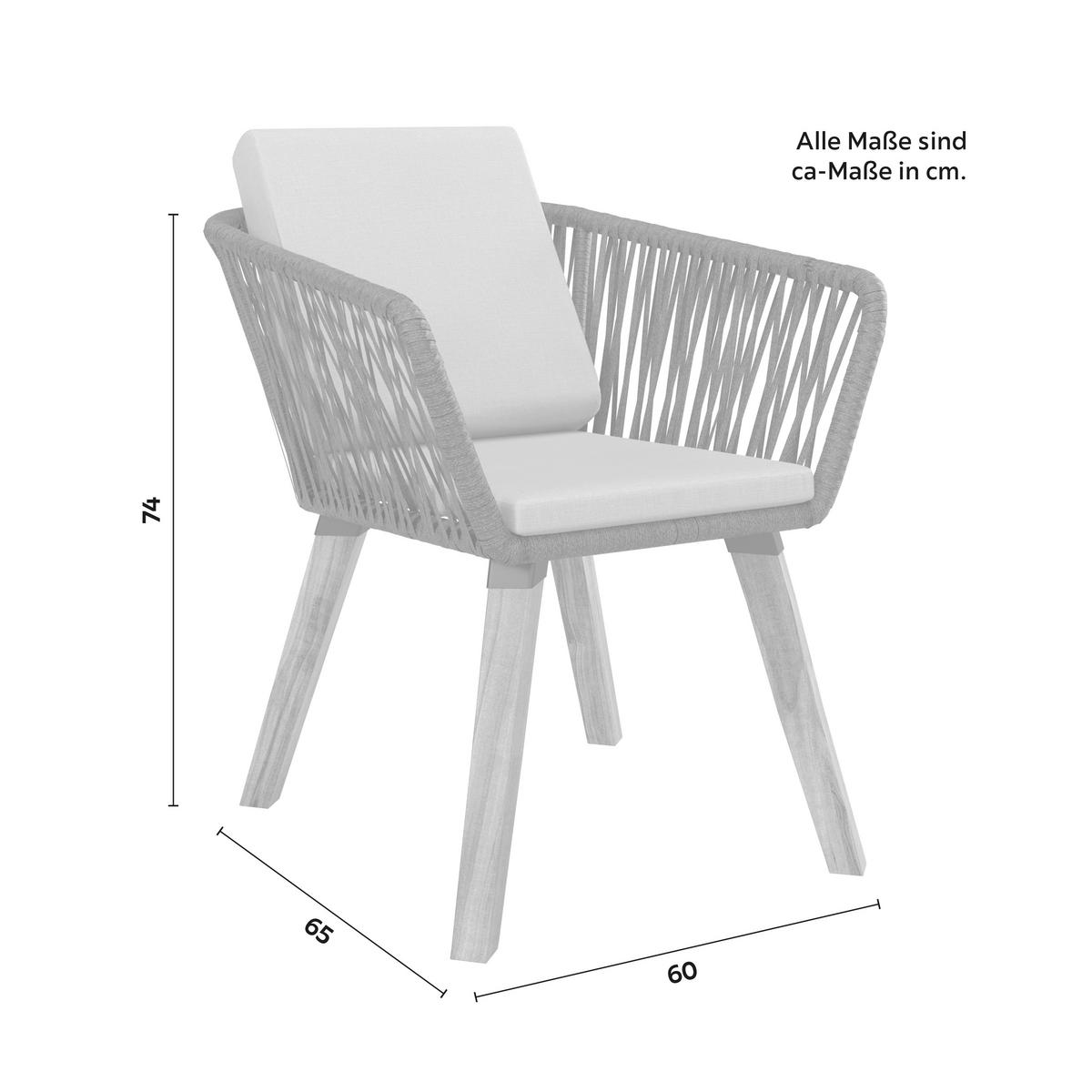 Set grădină Viola - gri deschis, Modern, plastic/lemn (160/76/90cm) - Bessagi Garden