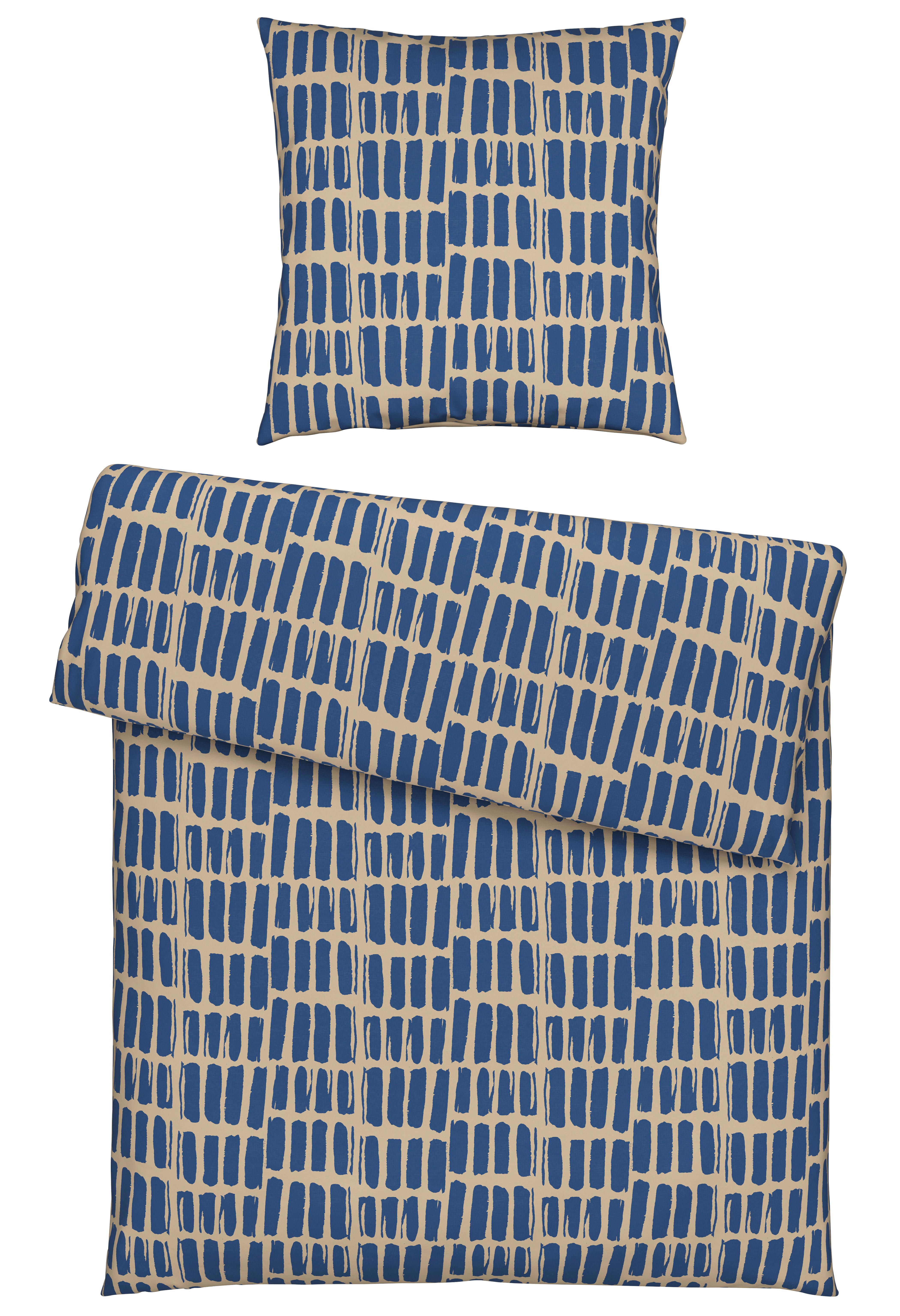 Bettwäsche Adam Beige/Blau ca. 135x200cm - Blau/Beige, MODERN, Textil (135/200cm) - Mömax