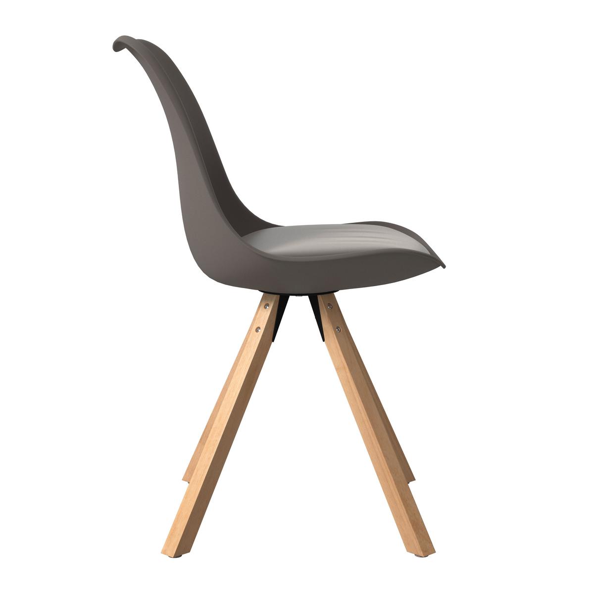 Stuhl Lilly 2 Grau - Naturfarben/Grau, Modern, Holz/Kunststoff (48,5/84/55cm) - Mömax