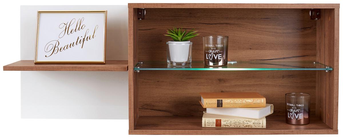 Viseča Omarica Avensis New - barve hrasta/bela, Konvencionalno, steklo/leseni material (112/43/25cm) - Mömax