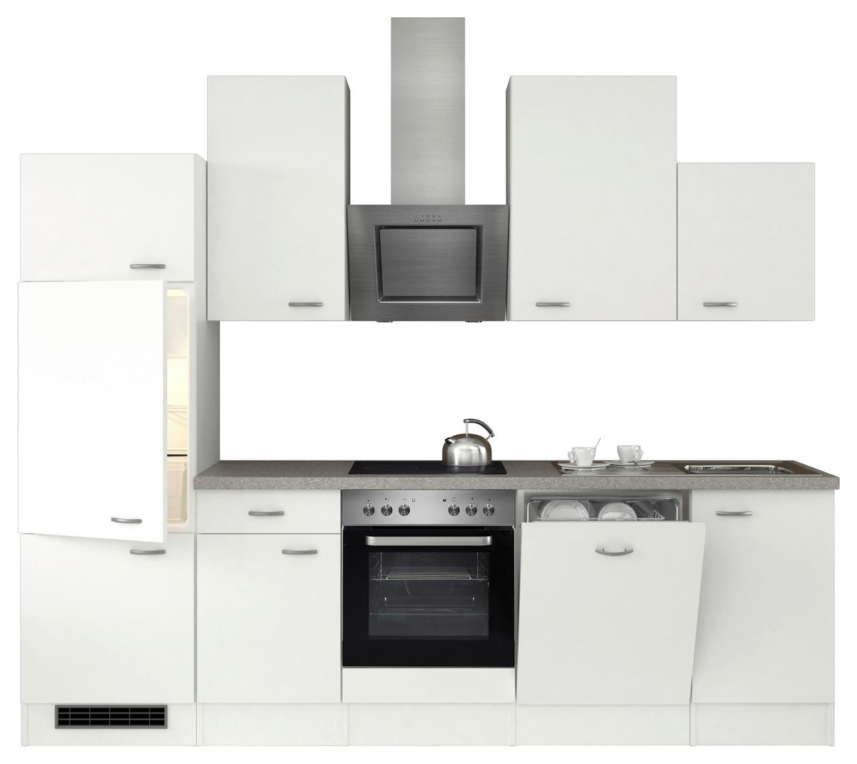 Kuhinjski Blok Z Aparati Wito, Bela - barve nerjavečega jekla/bela, Moderno, umetna masa/leseni material (280cm) - FlexWell