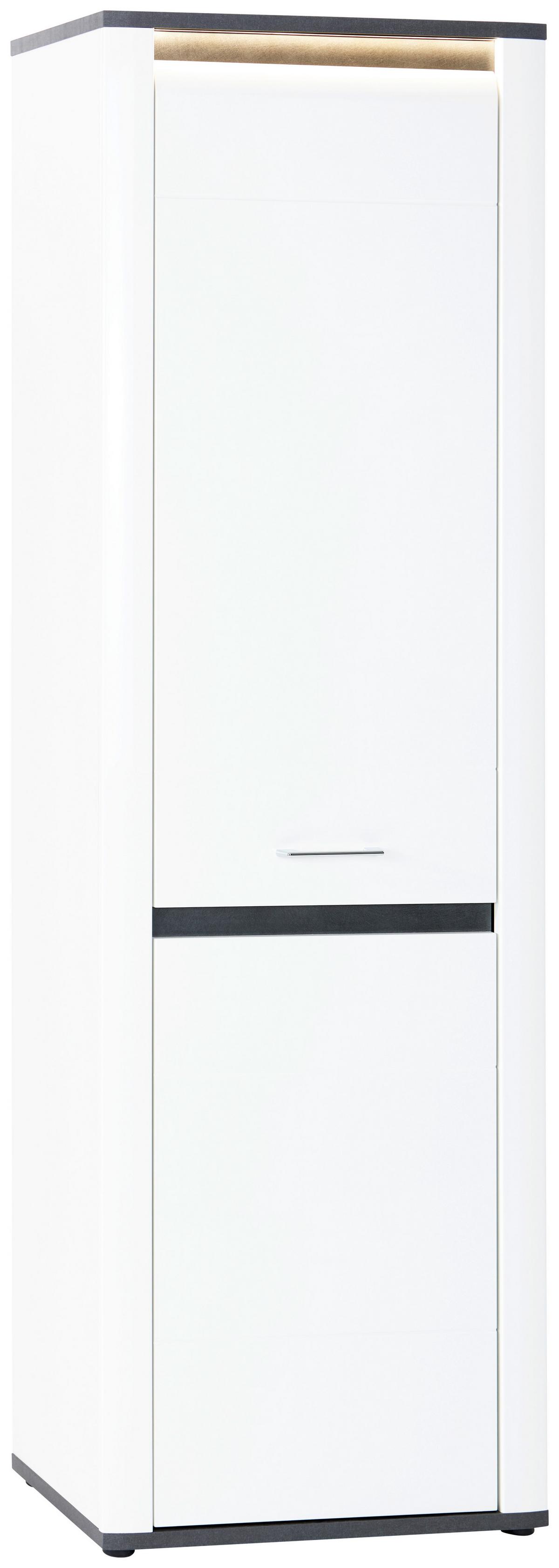 Garderobni Ormar Alassio - bijela/boje kroma, Moderno, drvni materijal/metal (65/200/37,6cm) - Modern Living