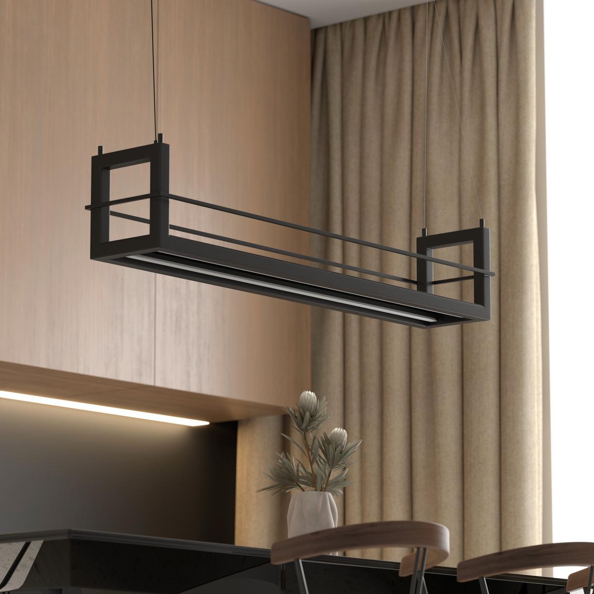 LAMPA WISZĄCA LED BURY *SBN* - czarny, Design, metal (118/22/150cm) - Novel