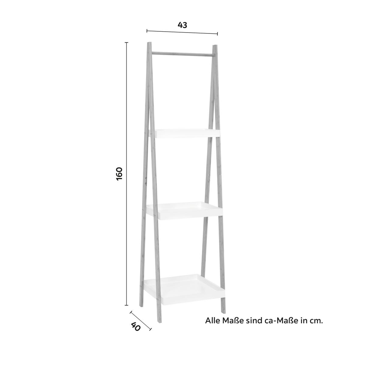 Regal Mirella Weiß/Naturfarben MDF - Naturfarben/Weiß, MODERN, Naturmaterialien/Holzwerkstoff (43/160/40cm) - Bessagi Home